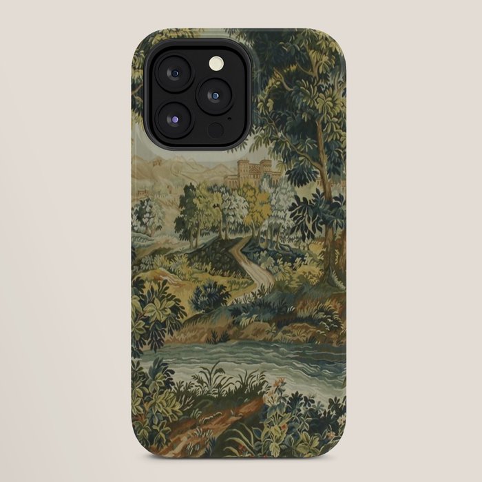 Antique 18th Century Verdure French Aubusson Tapestry iPhone Case
