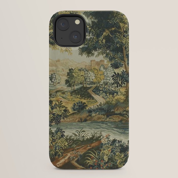 Antique 18th Century Verdure French Aubusson Tapestry iPhone Case