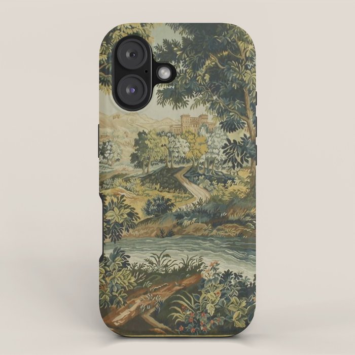 Antique 18th Century Verdure French Aubusson Tapestry iPhone Case