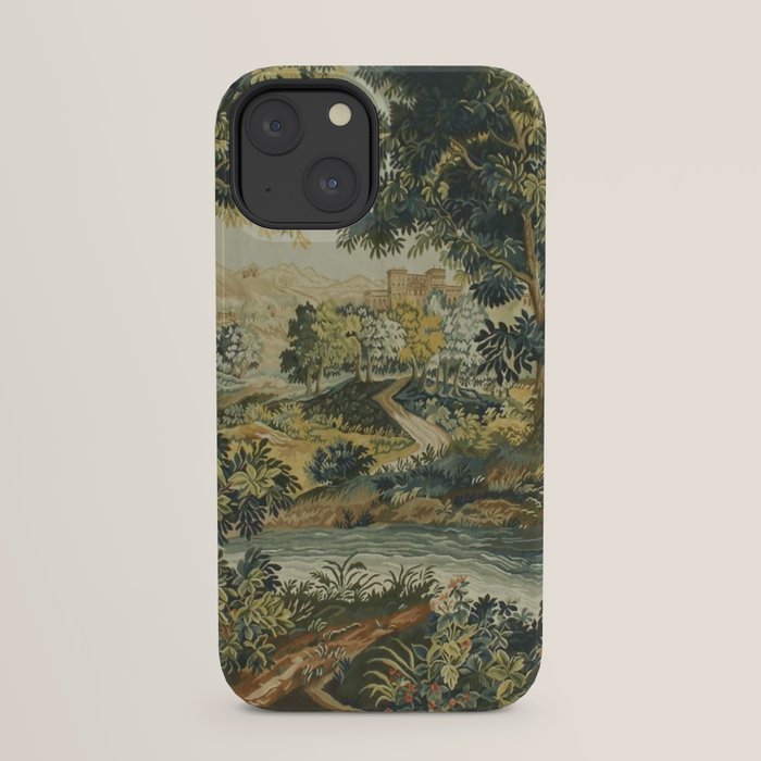 Antique 18th Century Verdure French Aubusson Tapestry iPhone Case