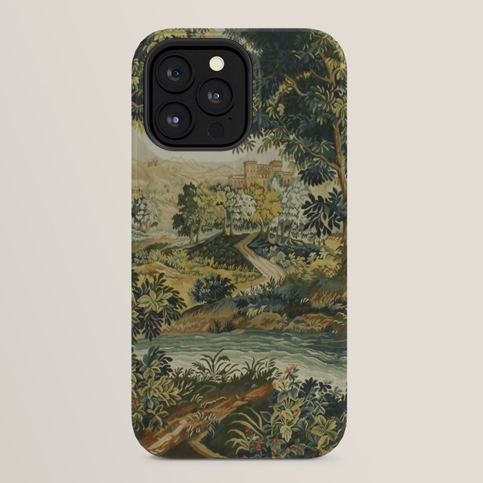 Antique 18th Century Verdure French Aubusson Tapestry iPhone Case