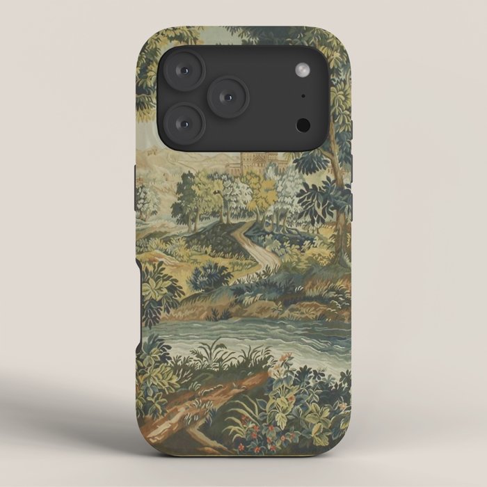 Antique 18th Century Verdure French Aubusson Tapestry iPhone Case
