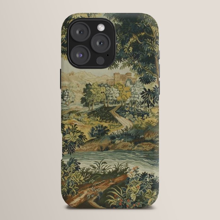Antique 18th Century Verdure French Aubusson Tapestry iPhone Case