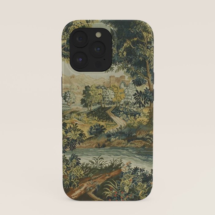 Antique 18th Century Verdure French Aubusson Tapestry iPhone Case