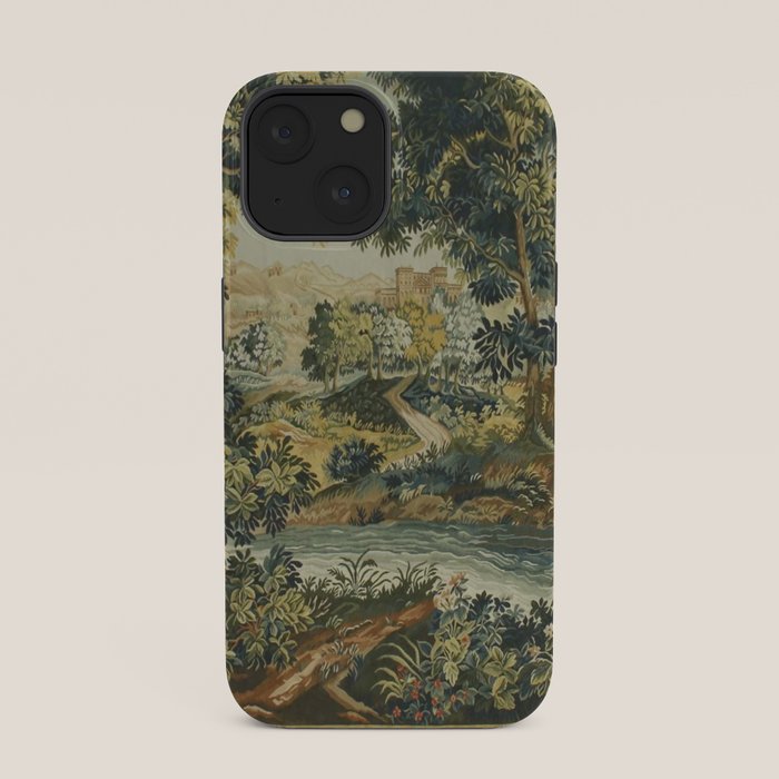 Antique 18th Century Verdure French Aubusson Tapestry iPhone Case