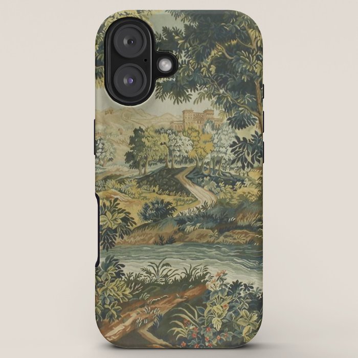 Antique 18th Century Verdure French Aubusson Tapestry iPhone Case