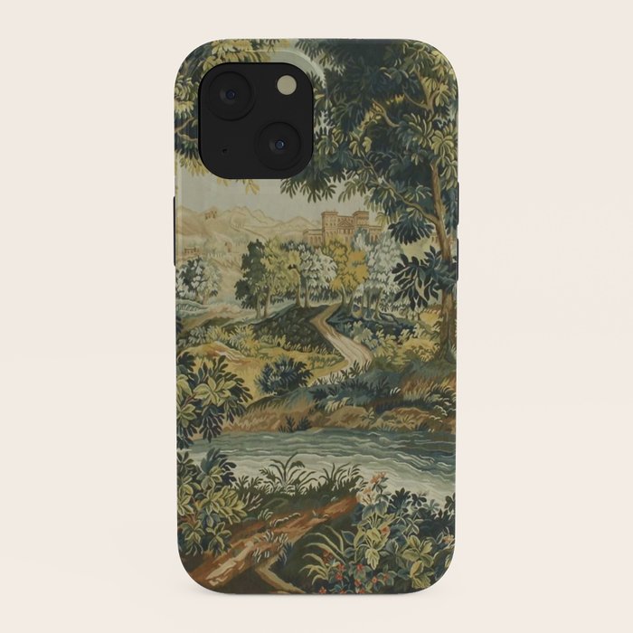 Antique 18th Century Verdure French Aubusson Tapestry iPhone Case
