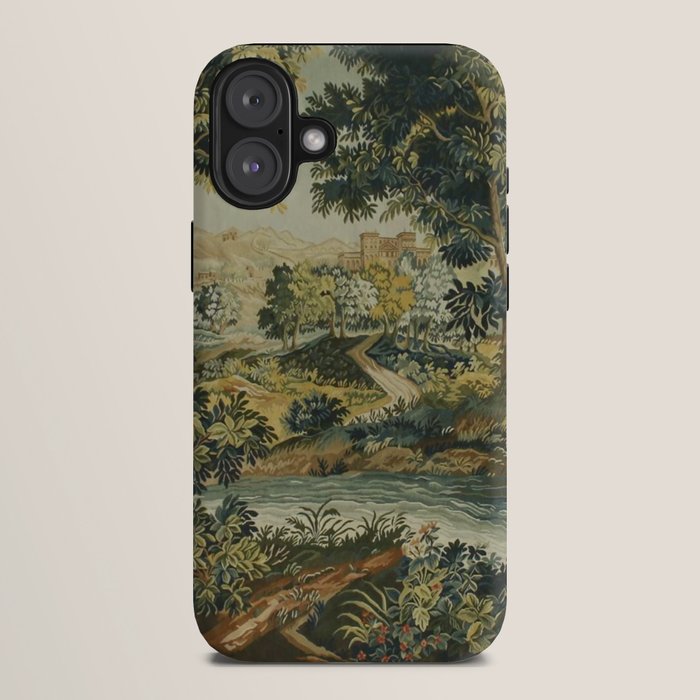 Antique 18th Century Verdure French Aubusson Tapestry iPhone Case