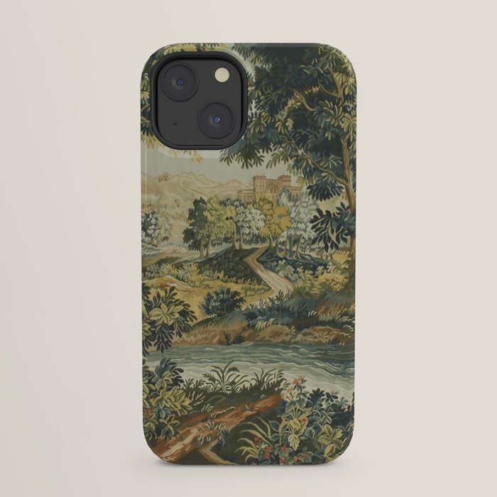 Antique 18th Century Verdure French Aubusson Tapestry iPhone Case