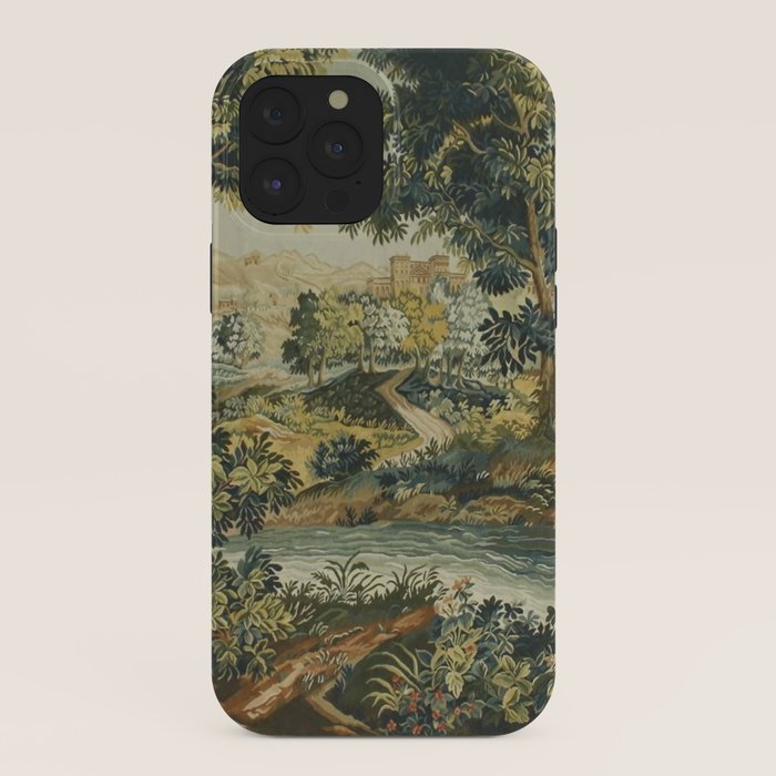 Antique 18th Century Verdure French Aubusson Tapestry iPhone Case