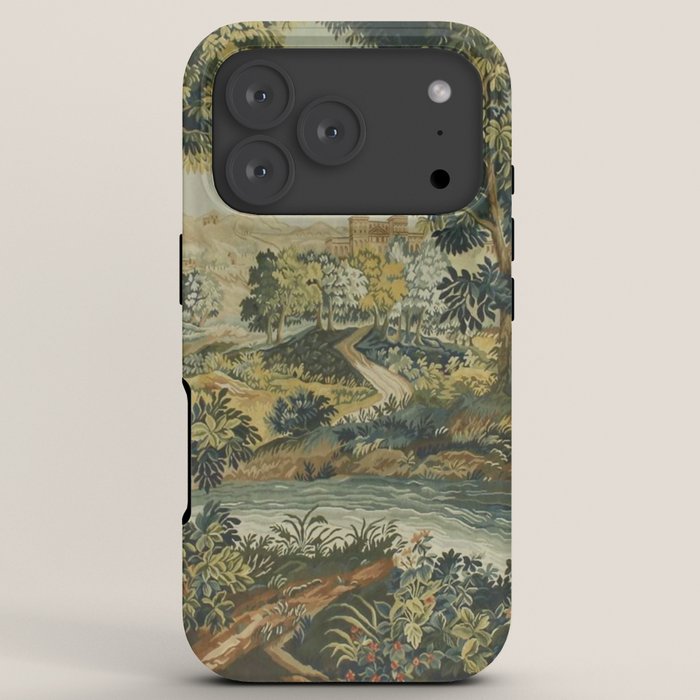 Antique 18th Century Verdure French Aubusson Tapestry iPhone Case