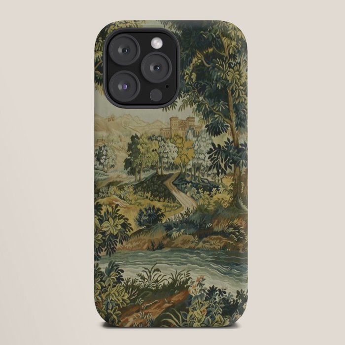 Antique 18th Century Verdure French Aubusson Tapestry iPhone Case