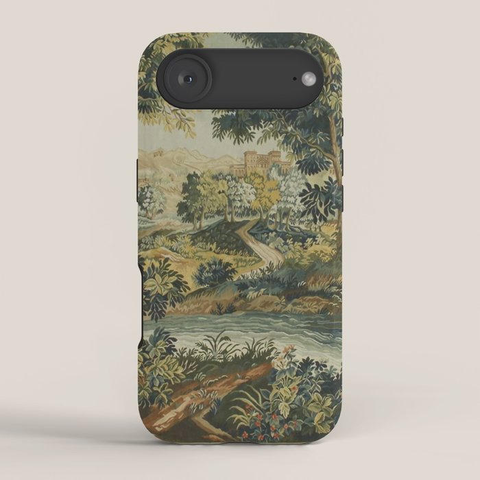 Antique 18th Century Verdure French Aubusson Tapestry iPhone Case