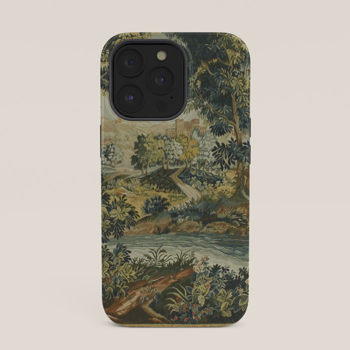 Antique 18th Century Verdure French Aubusson Tapestry iPhone Case