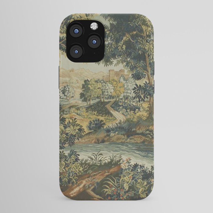 Antique 18th Century Verdure French Aubusson Tapestry iPhone Case