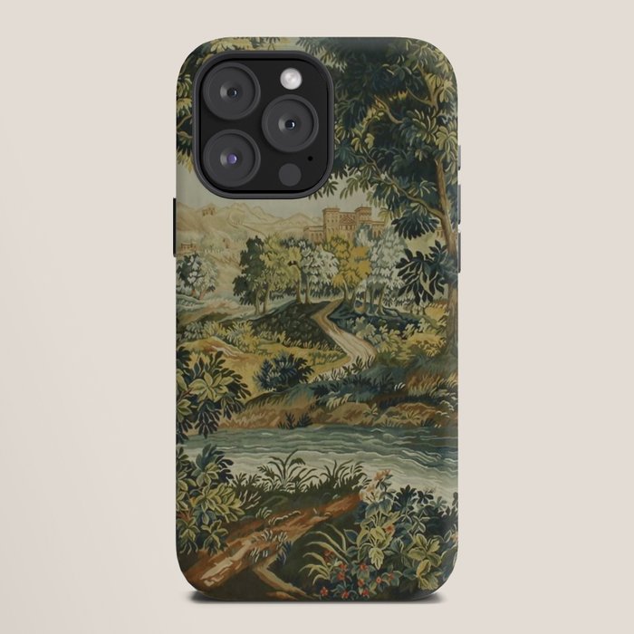 Antique 18th Century Verdure French Aubusson Tapestry iPhone Case