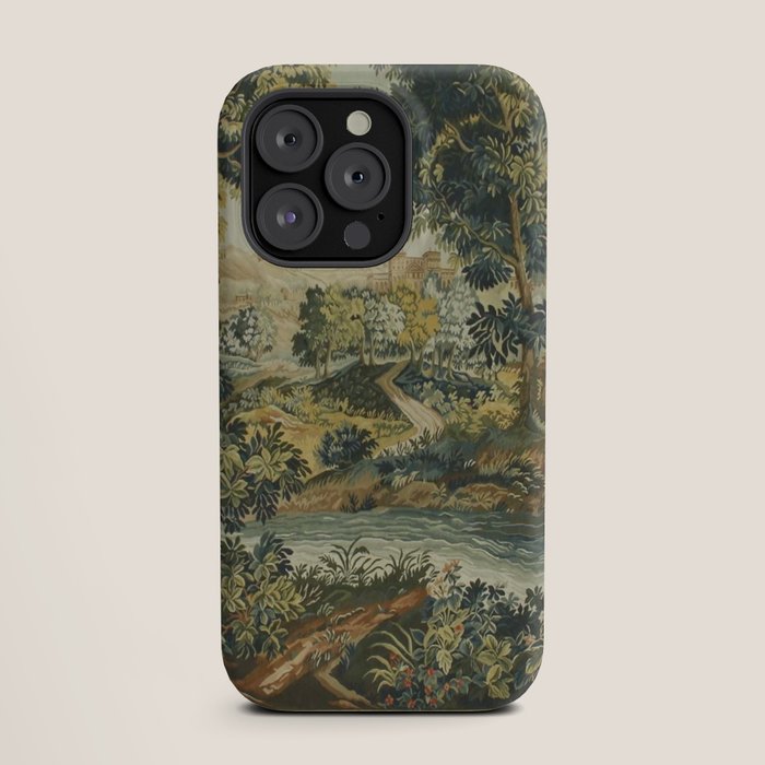 Antique 18th Century Verdure French Aubusson Tapestry iPhone Case