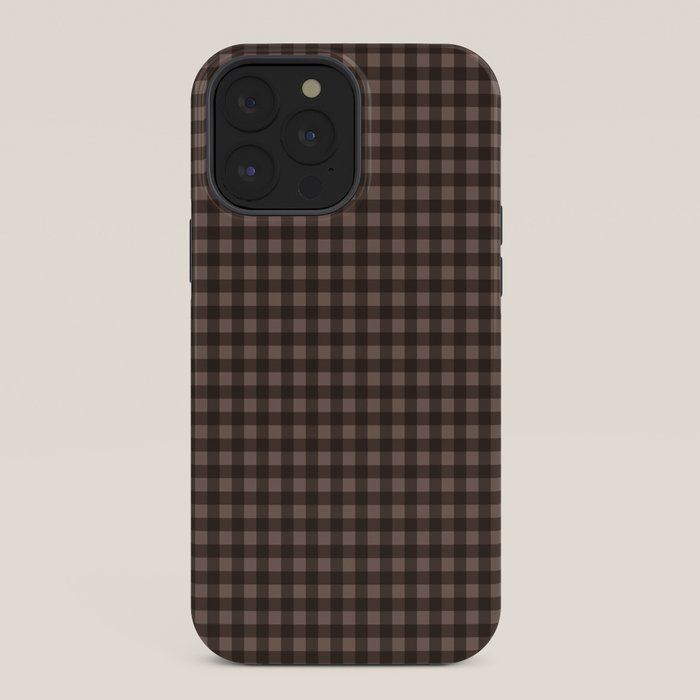 Gingham Plaid Pattern - Earthy Brown iPhone Case