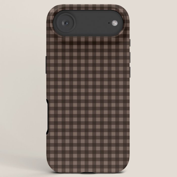 Gingham Plaid Pattern - Earthy Brown iPhone Case