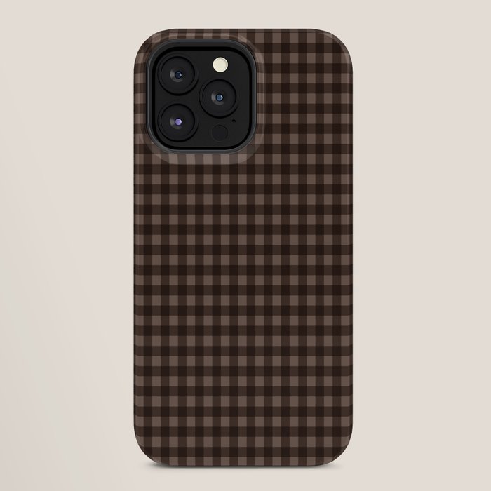 Gingham Plaid Pattern - Earthy Brown iPhone Case