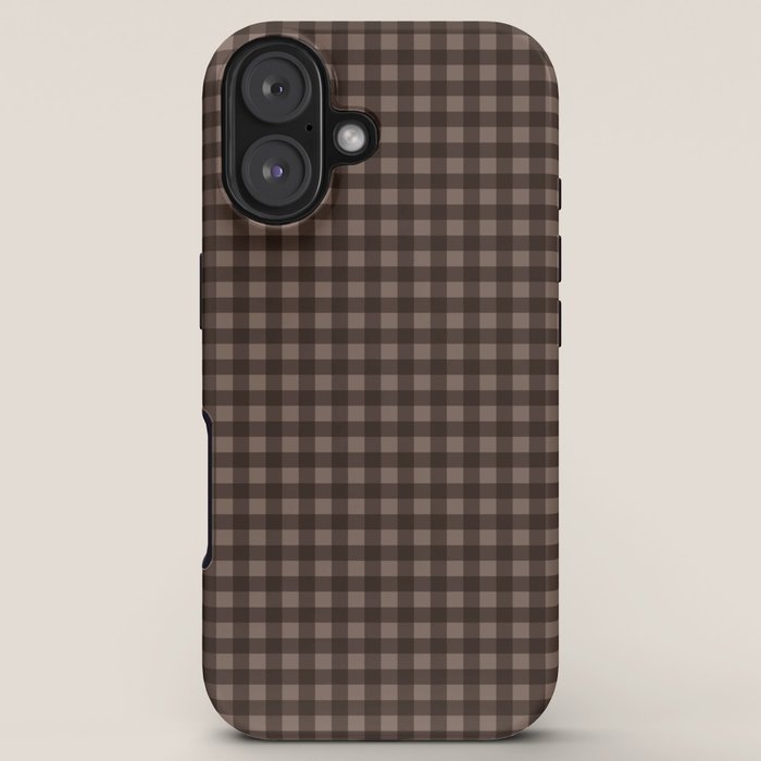 Gingham Plaid Pattern - Earthy Brown iPhone Case