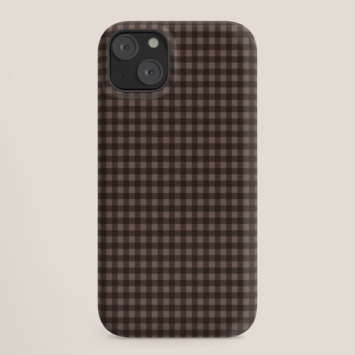 Gingham Plaid Pattern - Earthy Brown iPhone Case