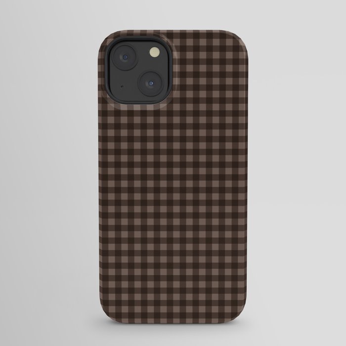 Gingham Plaid Pattern - Earthy Brown iPhone Case