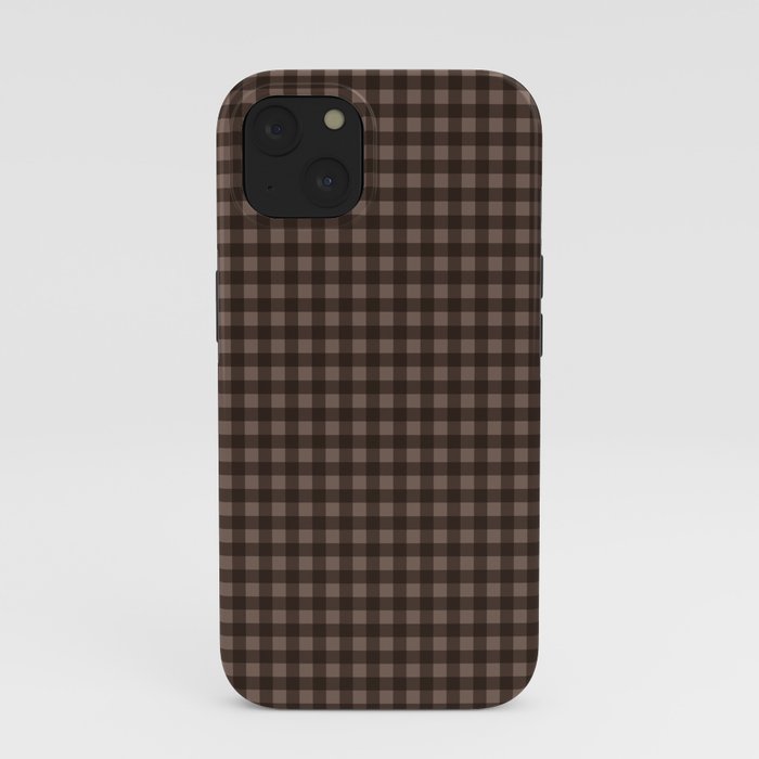 Gingham Plaid Pattern - Earthy Brown iPhone Case