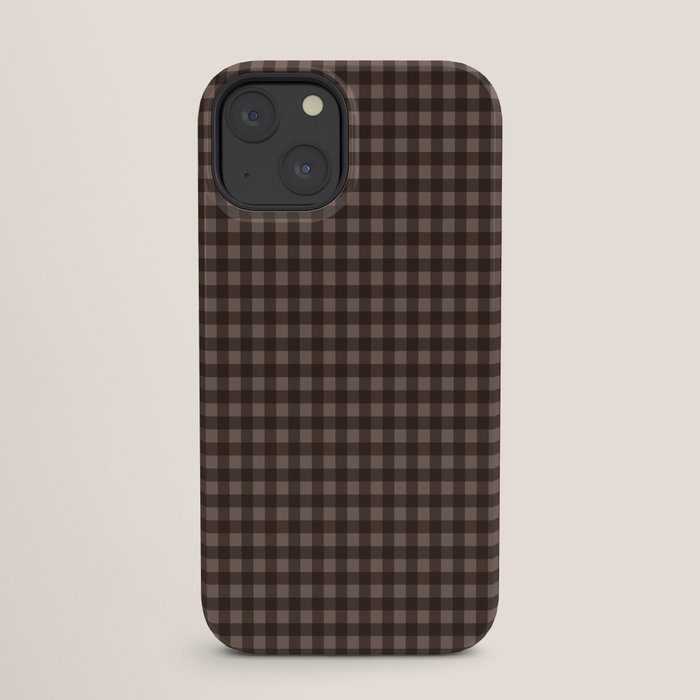 Gingham Plaid Pattern - Earthy Brown iPhone Case