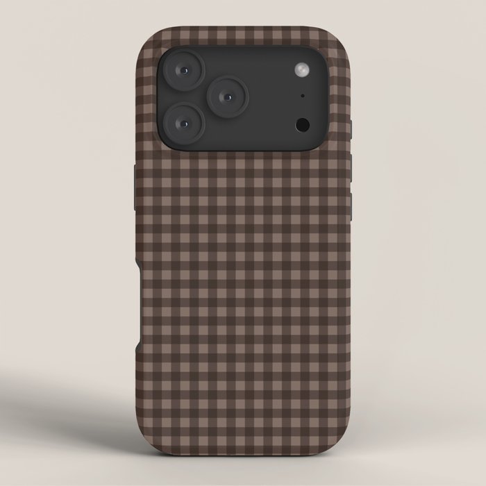 Gingham Plaid Pattern - Earthy Brown iPhone Case