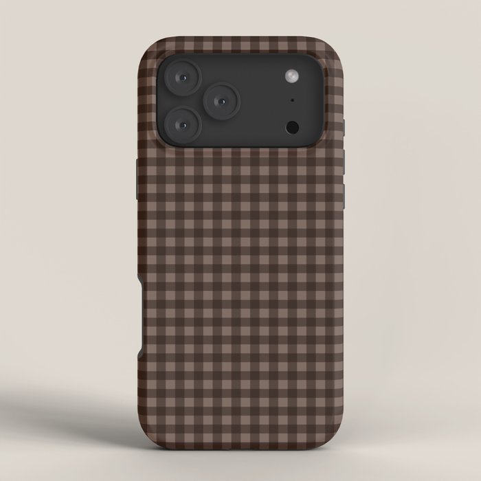 Gingham Plaid Pattern - Earthy Brown iPhone Case