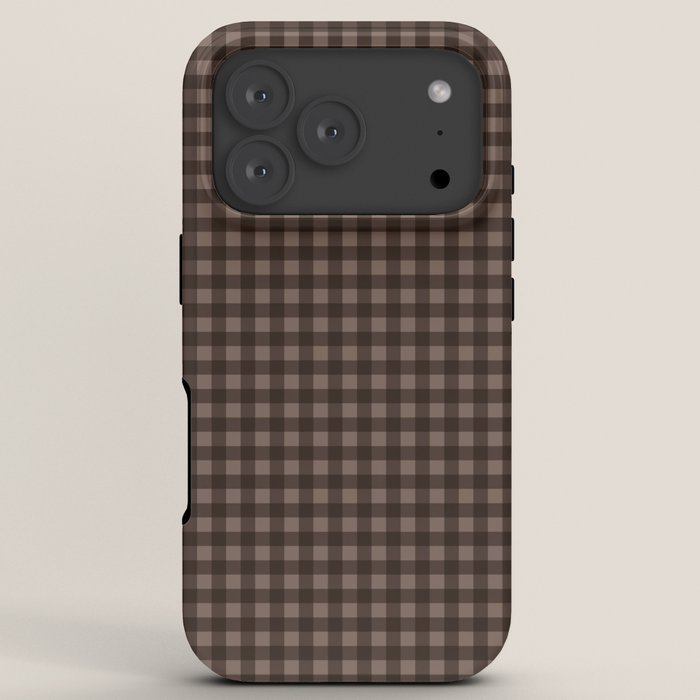 Gingham Plaid Pattern - Earthy Brown iPhone Case