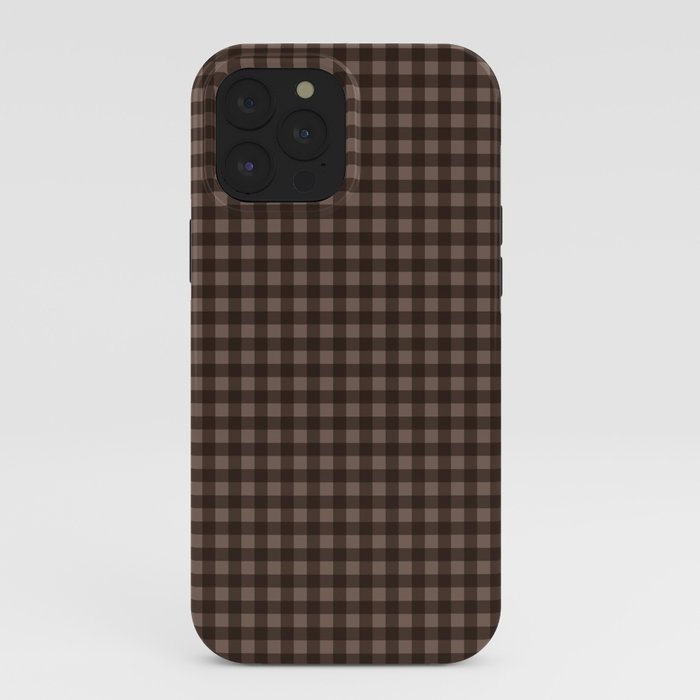 Gingham Plaid Pattern - Earthy Brown iPhone Case
