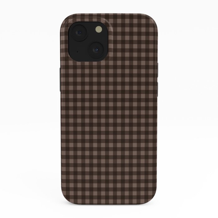 Gingham Plaid Pattern - Earthy Brown iPhone Case