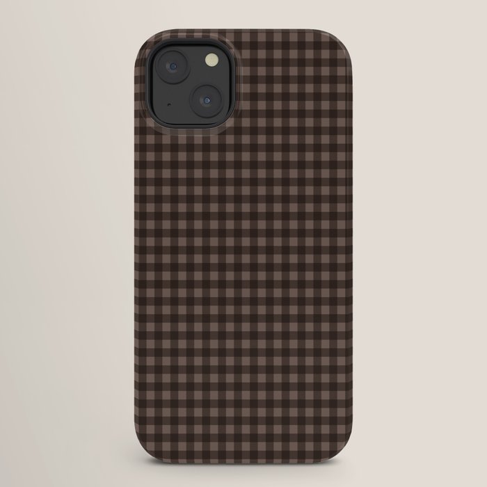 Gingham Plaid Pattern - Earthy Brown iPhone Case
