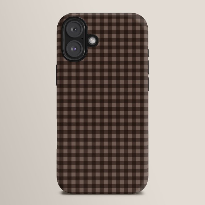 Gingham Plaid Pattern - Earthy Brown iPhone Case