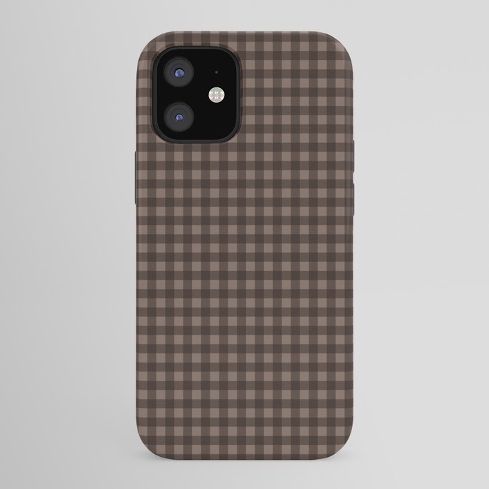 Gingham Plaid Pattern - Earthy Brown iPhone Case