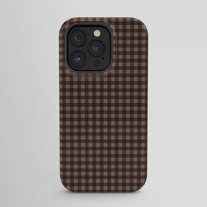 Gingham Plaid Pattern - Earthy Brown iPhone Case