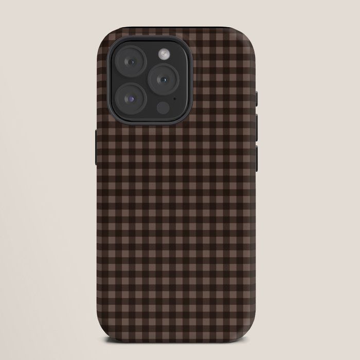 Gingham Plaid Pattern - Earthy Brown iPhone Case