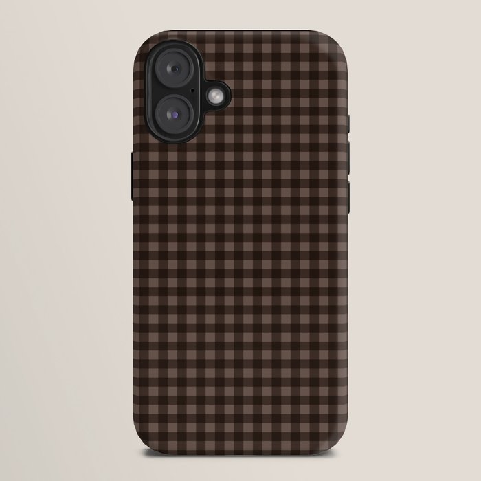 Gingham Plaid Pattern - Earthy Brown iPhone Case