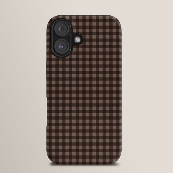 Gingham Plaid Pattern - Earthy Brown iPhone Case