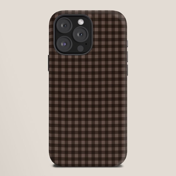 Gingham Plaid Pattern - Earthy Brown iPhone Case