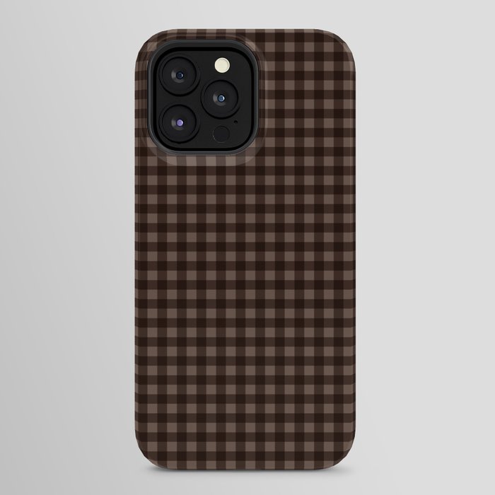 Gingham Plaid Pattern - Earthy Brown iPhone Case