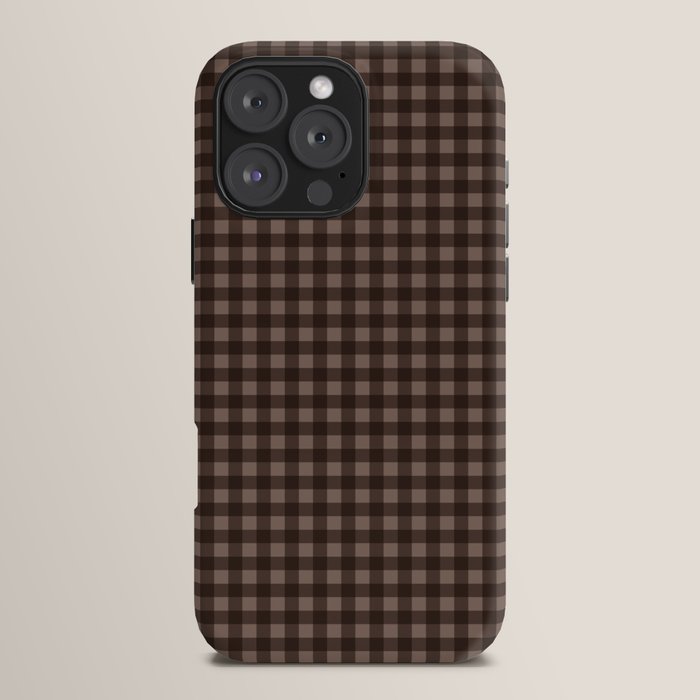 Gingham Plaid Pattern - Earthy Brown iPhone Case