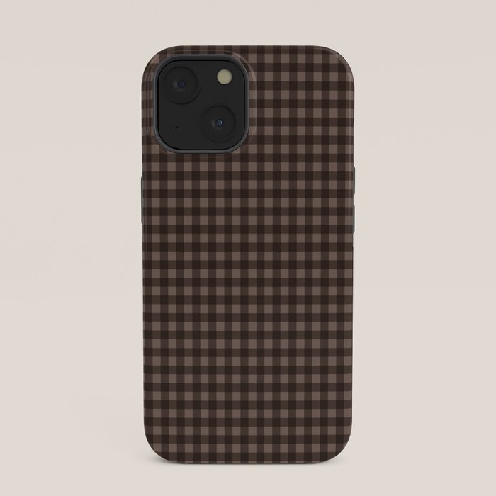 Gingham Plaid Pattern - Earthy Brown iPhone Case