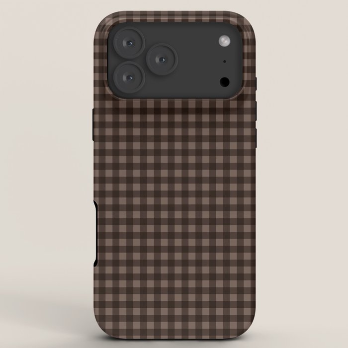 Gingham Plaid Pattern - Earthy Brown iPhone Case