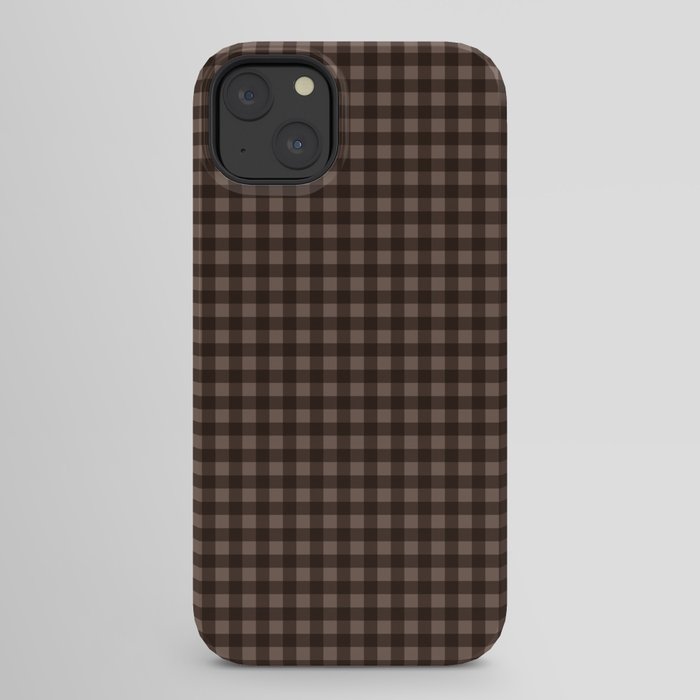 Gingham Plaid Pattern - Earthy Brown iPhone Case