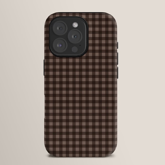 Gingham Plaid Pattern - Earthy Brown iPhone Case