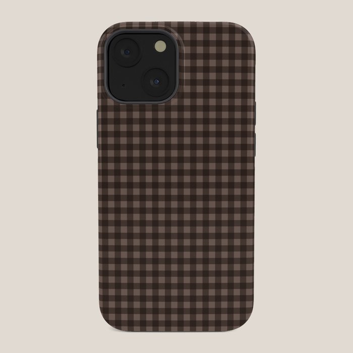 Gingham Plaid Pattern - Earthy Brown iPhone Case