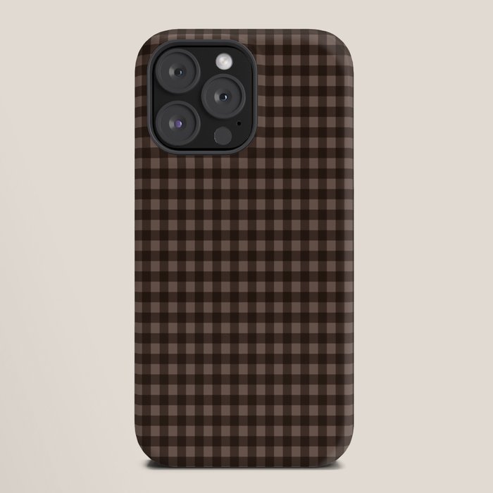 Gingham Plaid Pattern - Earthy Brown iPhone Case